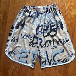 NWT - Steve Madden - Beige and Black Graffiti Print Shorts (S)